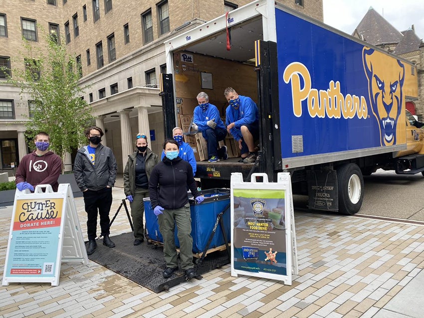 Members of the Pitt community take part in the Most Wanted Food Drive.